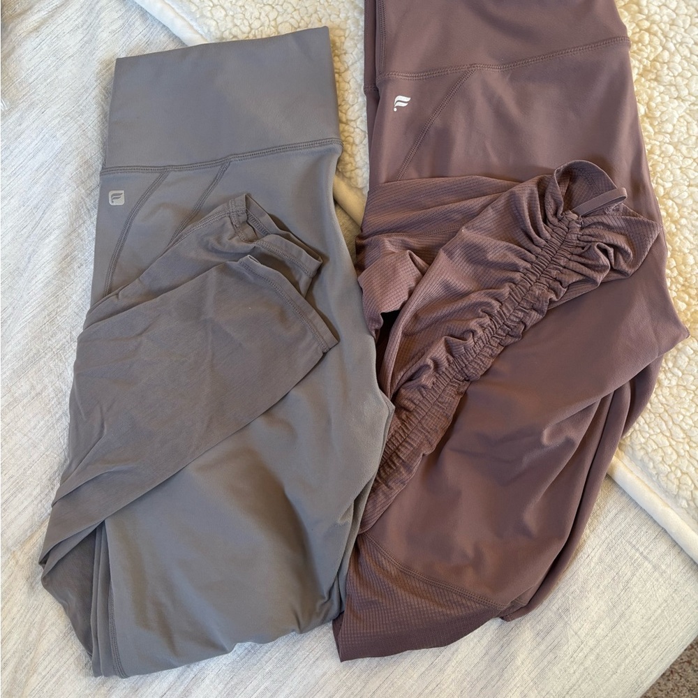 Fabletics Gray and Mauve Athletic/Yoga Leggings